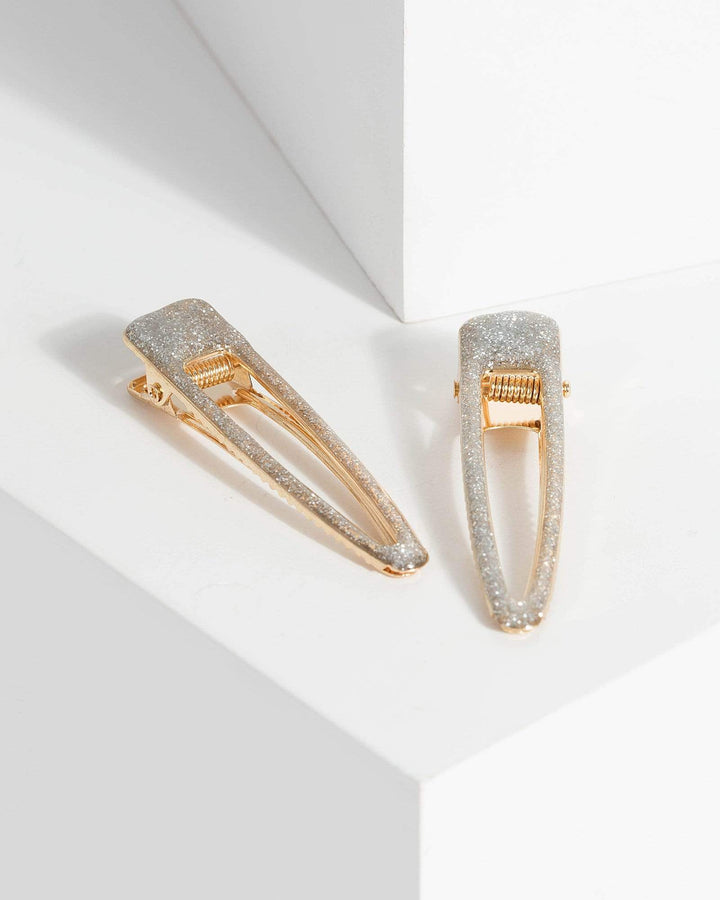 Gold Sparkle Hair Clip Duo | Accessories