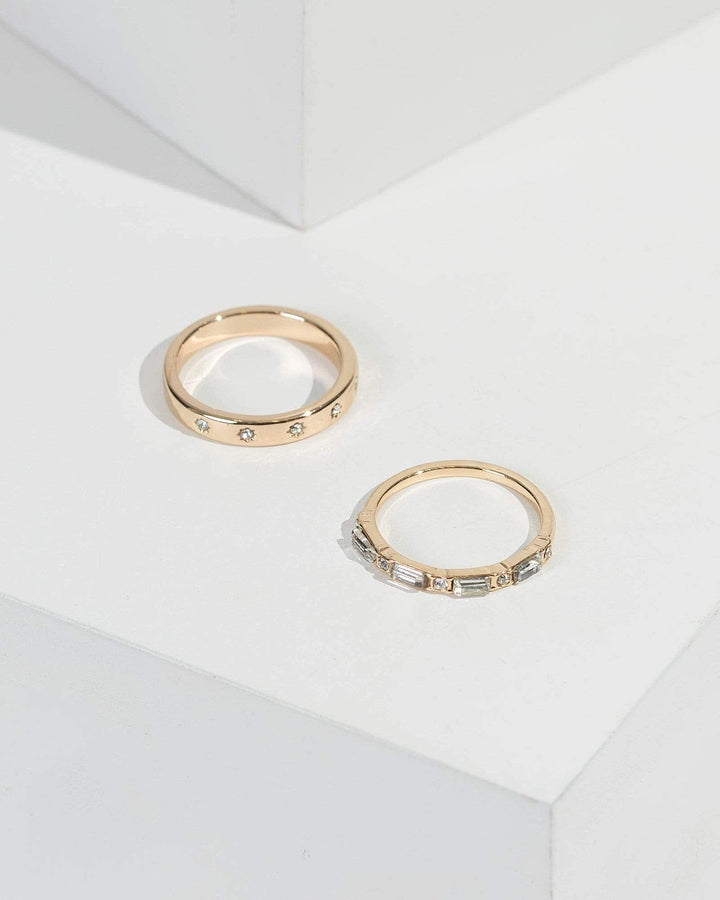 Gold Star Crystal Ring 2 Pack | Rings