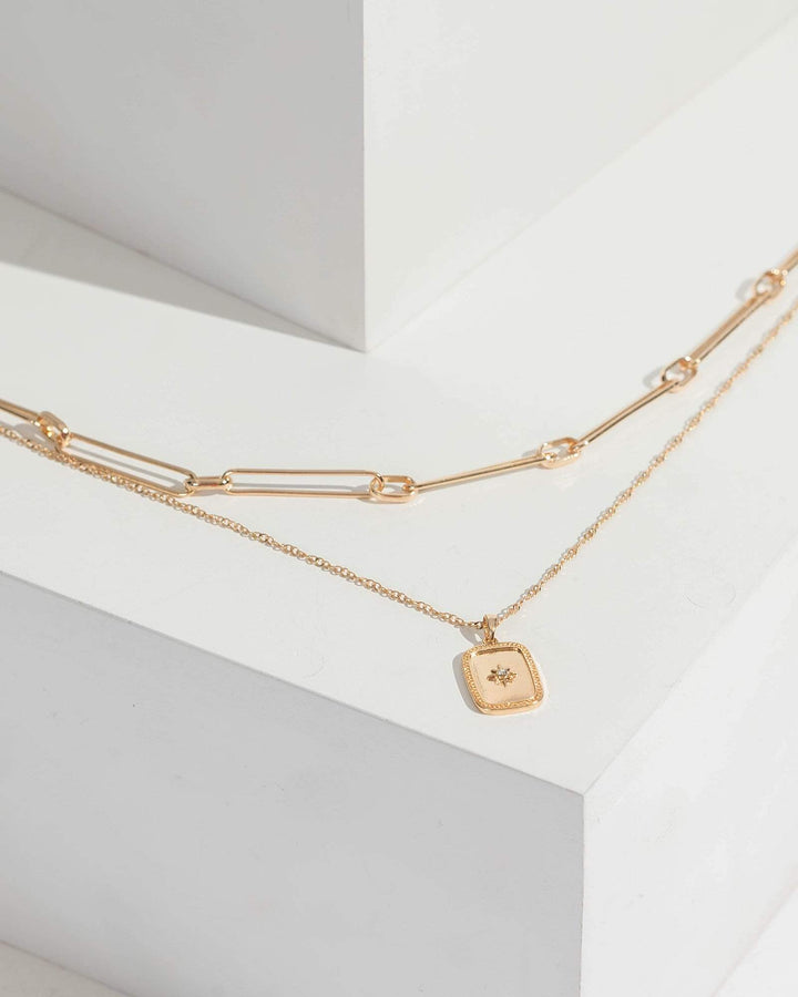 Gold Star Long Chain Layer Necklace | Necklaces