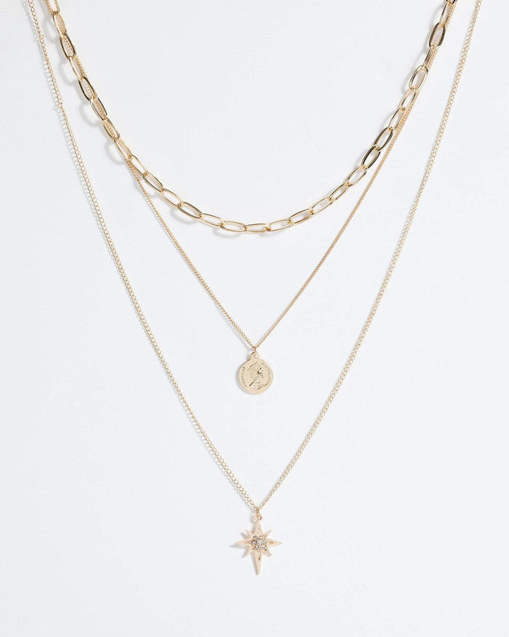 Gold Star Multi Layer Necklace | Necklaces