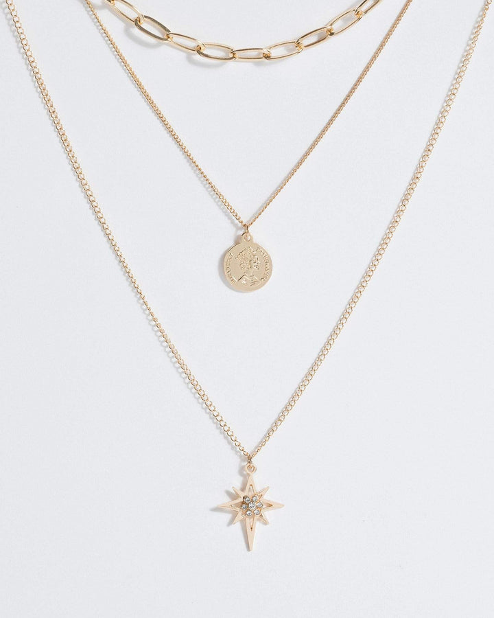 Gold Star Multi Layer Necklace | Necklaces