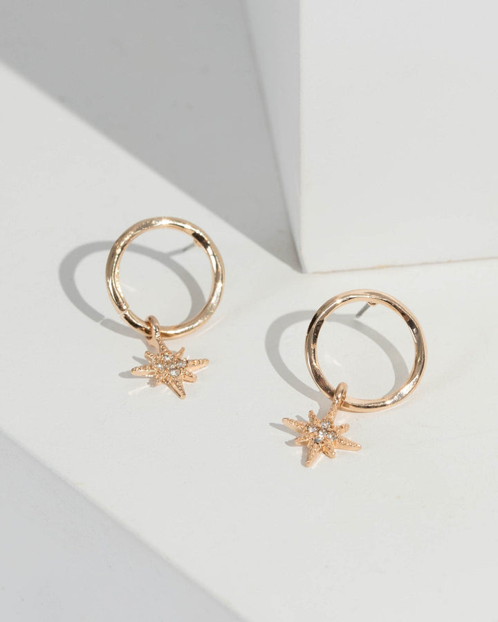 Gold Starlight Pendant Drop Earrings | Earrings