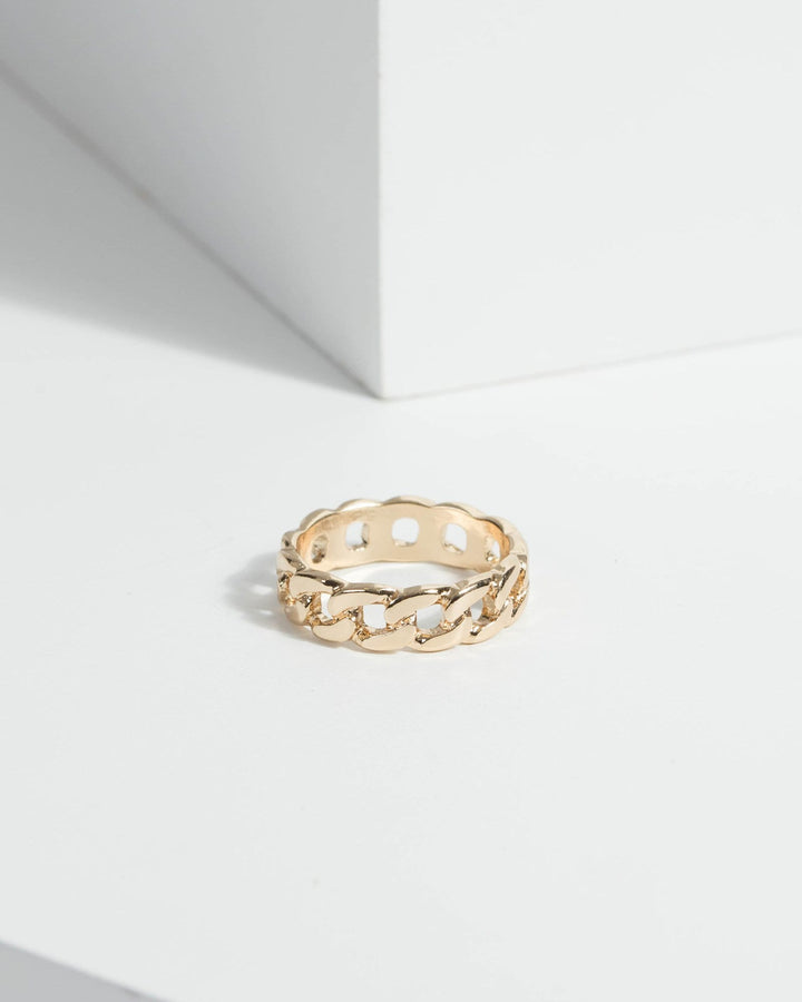 Gold Statement Chain Band Ring | Rings