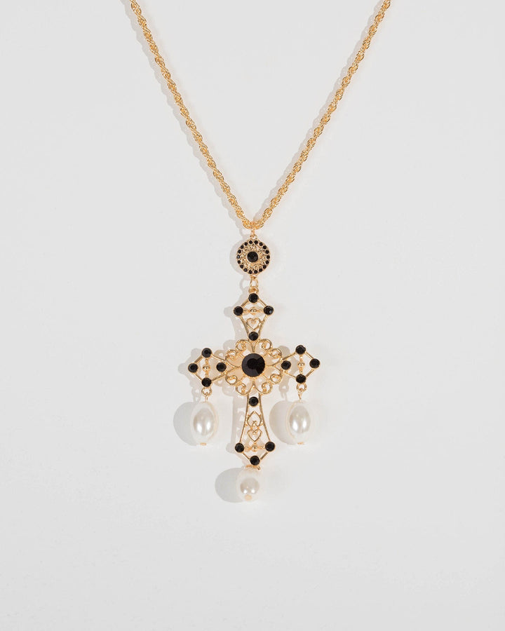 Colette by Colette Hayman Gold Statement Cross Necklace