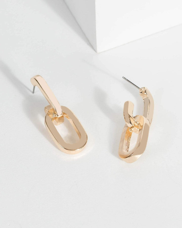 Gold Statement Link Drop Earrings | Earrings