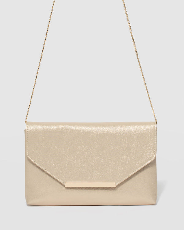 Gold Sylvie Clutch Bag | Clutch Bags