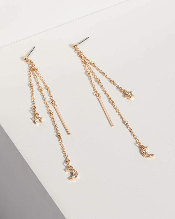 Gold Tassel Star Drop Earrings | Earrings