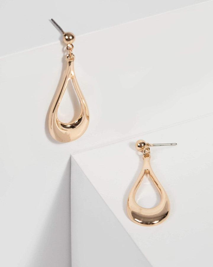 Gold Teardrop Drop Earrings | Earrings