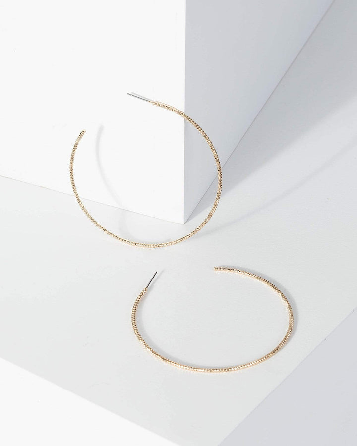 Gold Textured Hoop Earrings | Earrings
