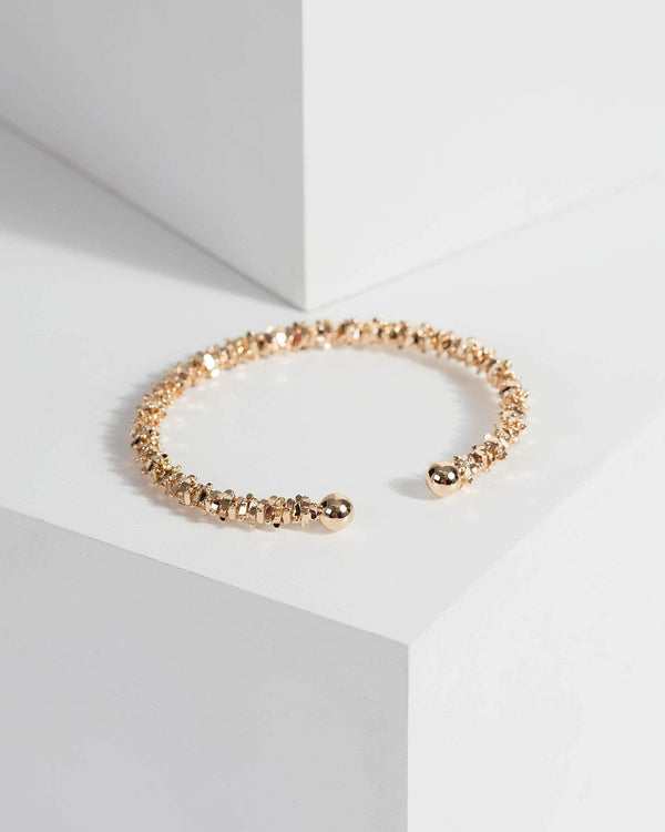 Gold Textured Wrist Bracelet | Wristwear