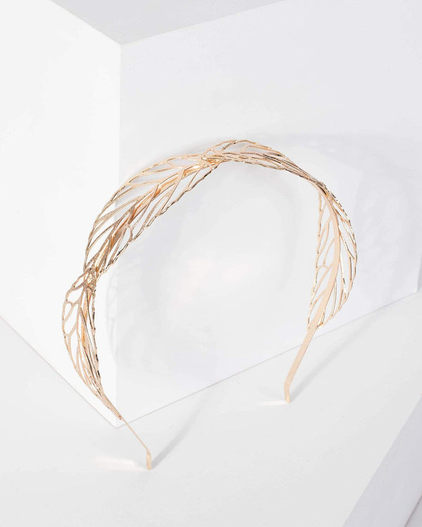 Gold Thick Leaf Headband | Accessories