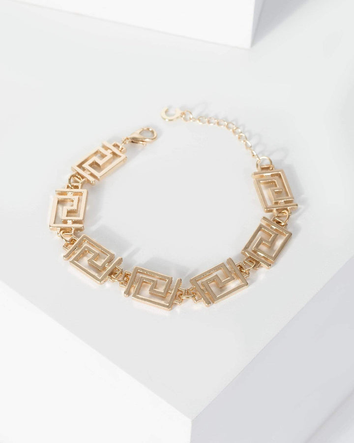 Gold Thin Cut Out Detail Bracelet | Wristwear