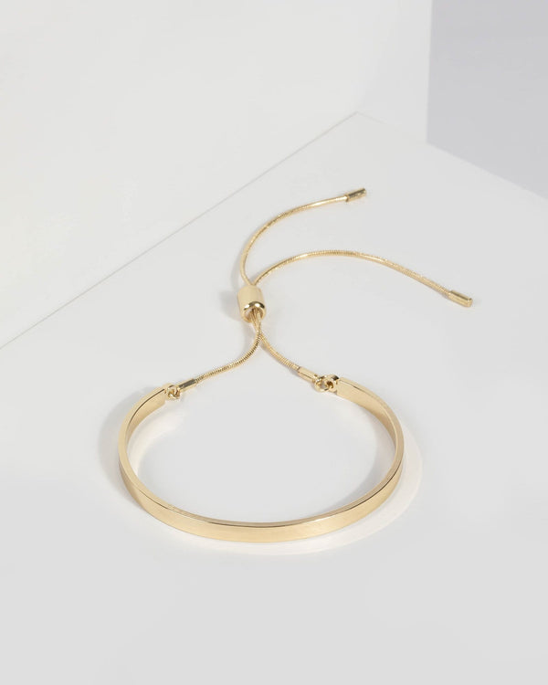 Gold Thin Plate Toggle Bracelet | Wristwear