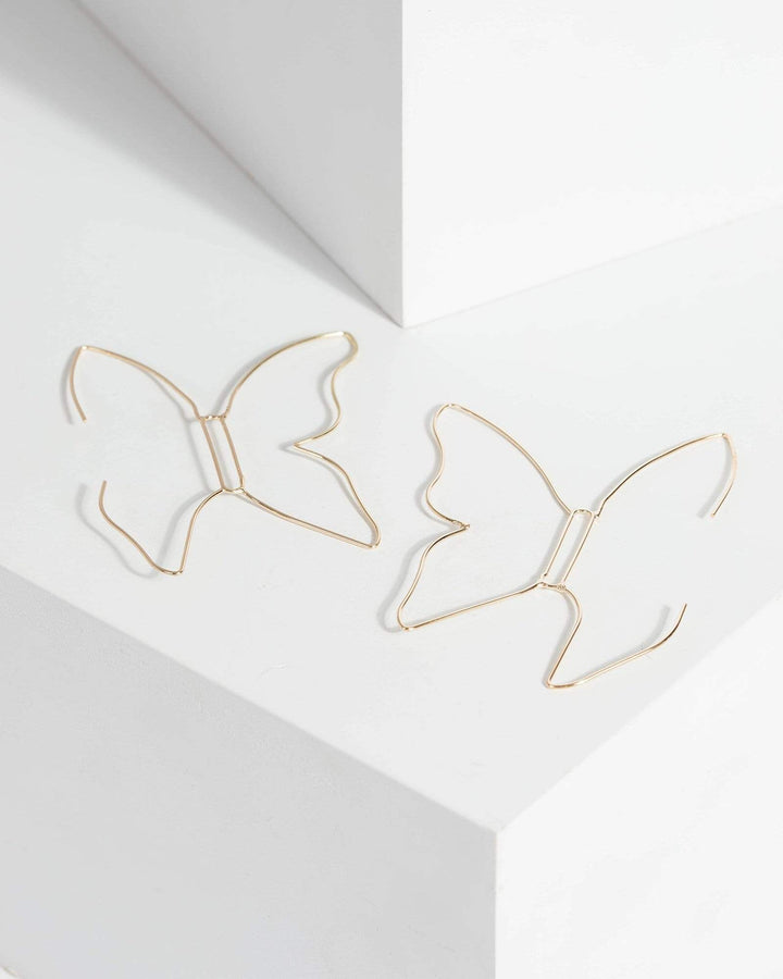 Gold Thread Through Butterfly Earrings | Earrings