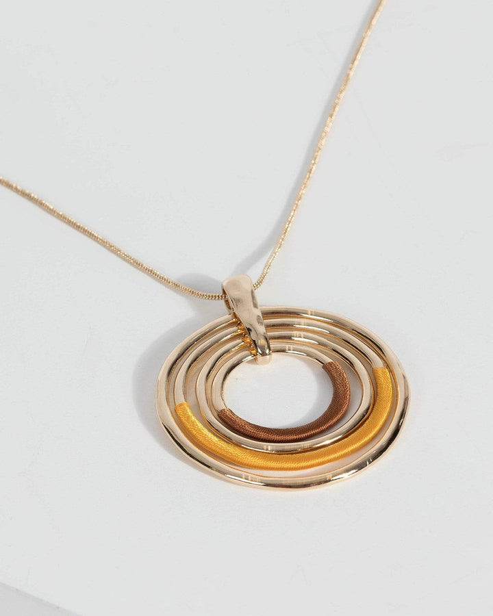 Gold Thread Wrapped Ring Necklace | Necklaces