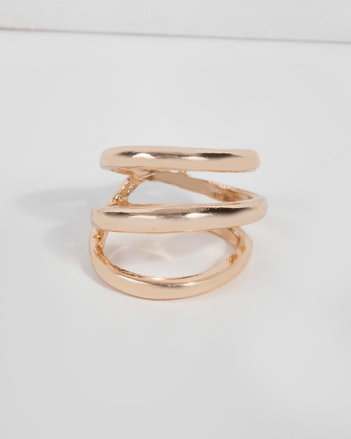 Gold Three Fine Metal Layer Ring | Rings