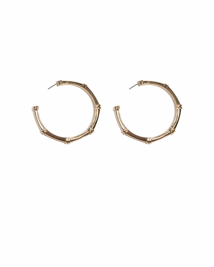 Colette by Colette Hayman Gold Tone Bamboo Style Hoop Earrings