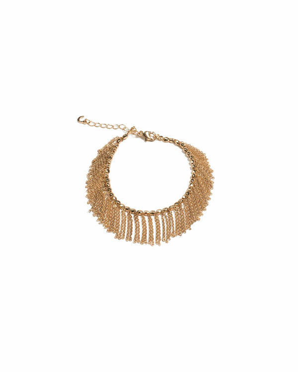 Colette by Colette Hayman Gold Tone Chain Tassel Arm Cuff