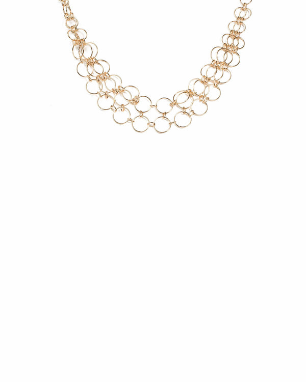 Colette by Colette Hayman Gold Tone Circle Linked Chain Short Necklace