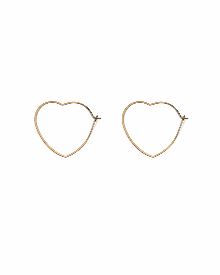 Colette by Colette Hayman Gold Tone Fine Metal Heart Hoop Earrings