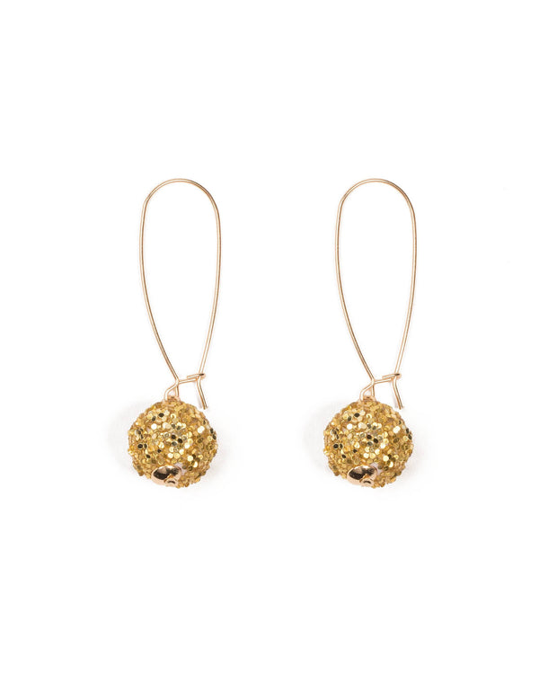 Colette by Colette Hayman Gold Tone Glitter Ball Drop Earrings