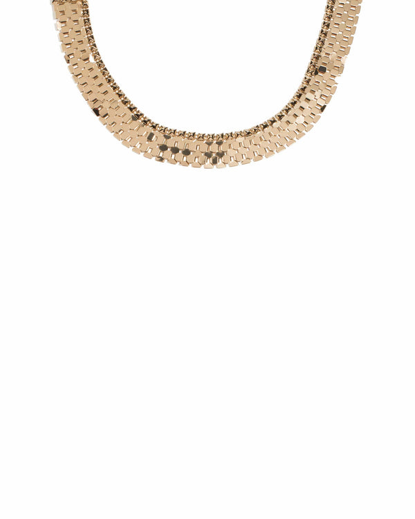 Colette by Colette Hayman Gold Tone Hexagon Metal Short Necklace