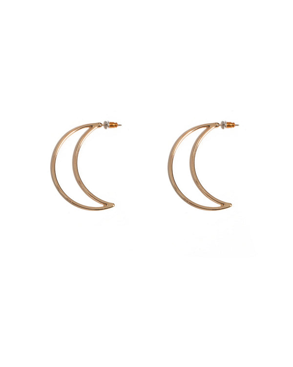 Colette by Colette Hayman Gold Tone Metal Moon Hoop Earrings