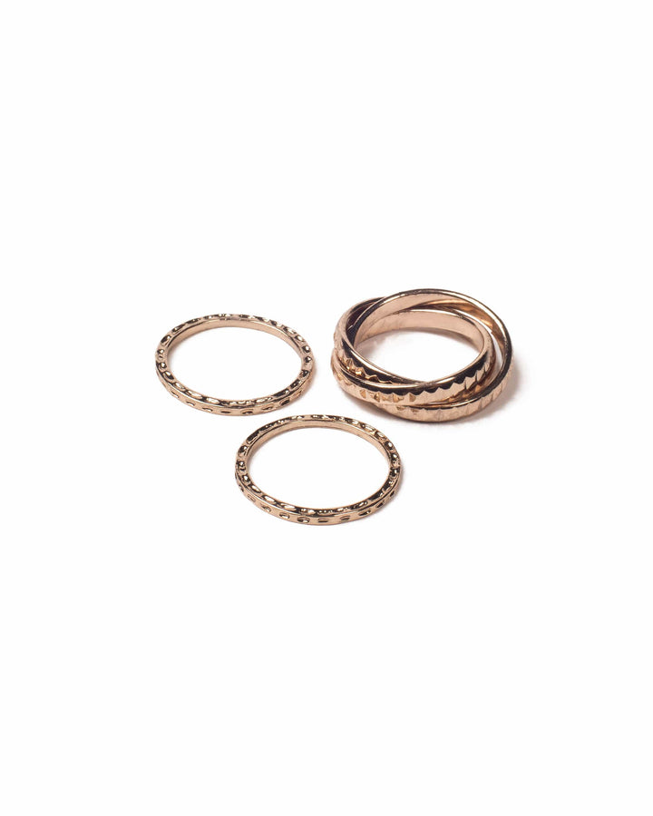 Colette by Colette Hayman Gold Tone Russian Twist Ring Pack - Large