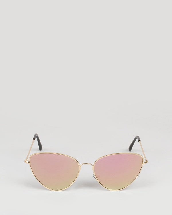 Gold Triangle Frame Sunglasses | Sunglasses