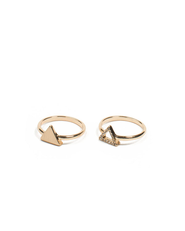 Colette by Colette Hayman Gold Triangle Ring Pack - Medium