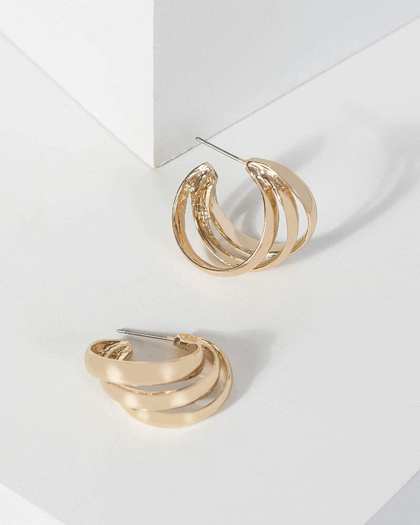 Gold Triple Layer Hoop Earrings | Earrings