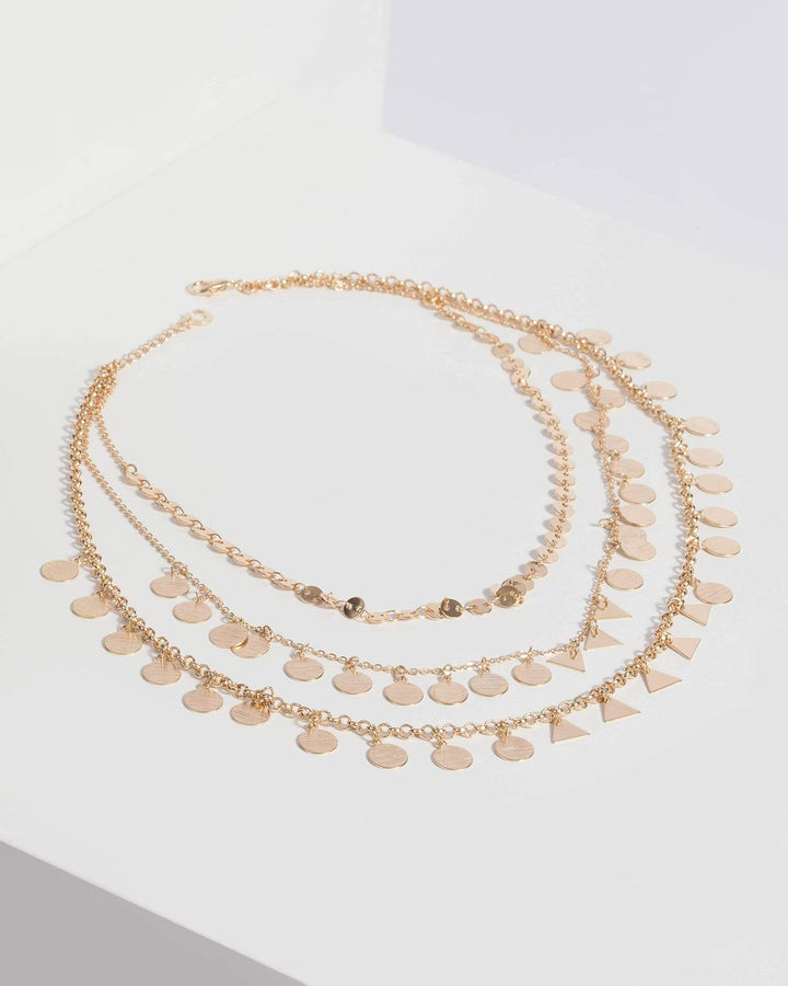 Gold Triple Layered Necklace | Necklaces
