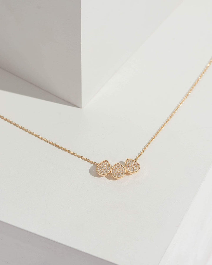 Gold Triple Teardrop Necklace | Necklaces