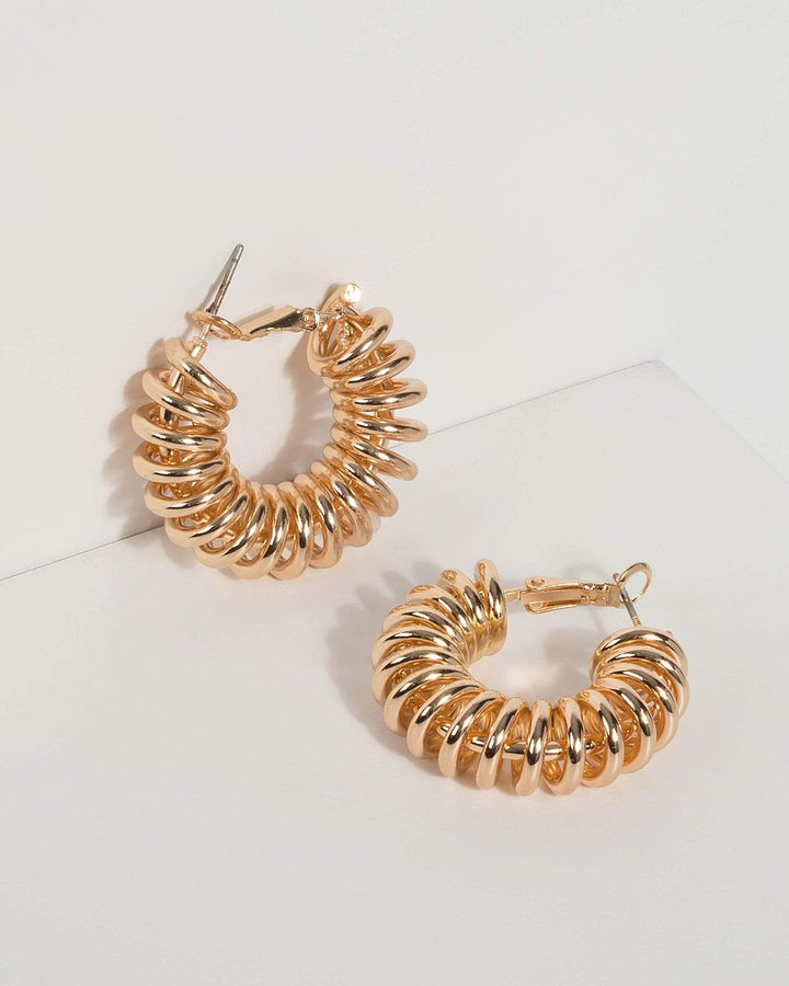 Gold Twisted Loop Hoop Earrings | Earrings