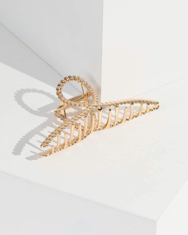 Gold Twisted Metal Claw Clip | Hair Accessories