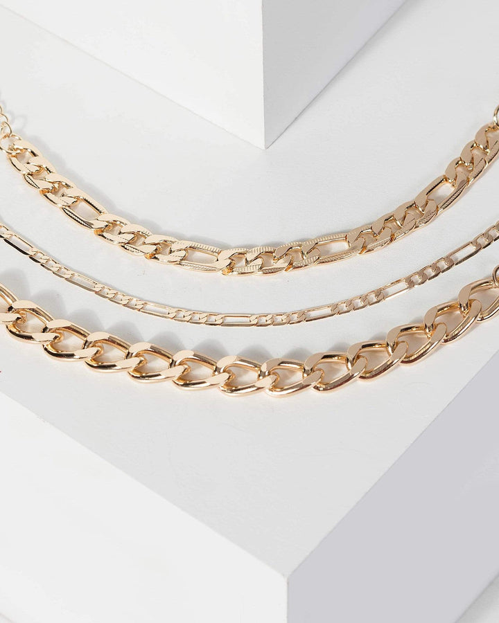 Gold Varied Chain Set Bracelet | Wristwear