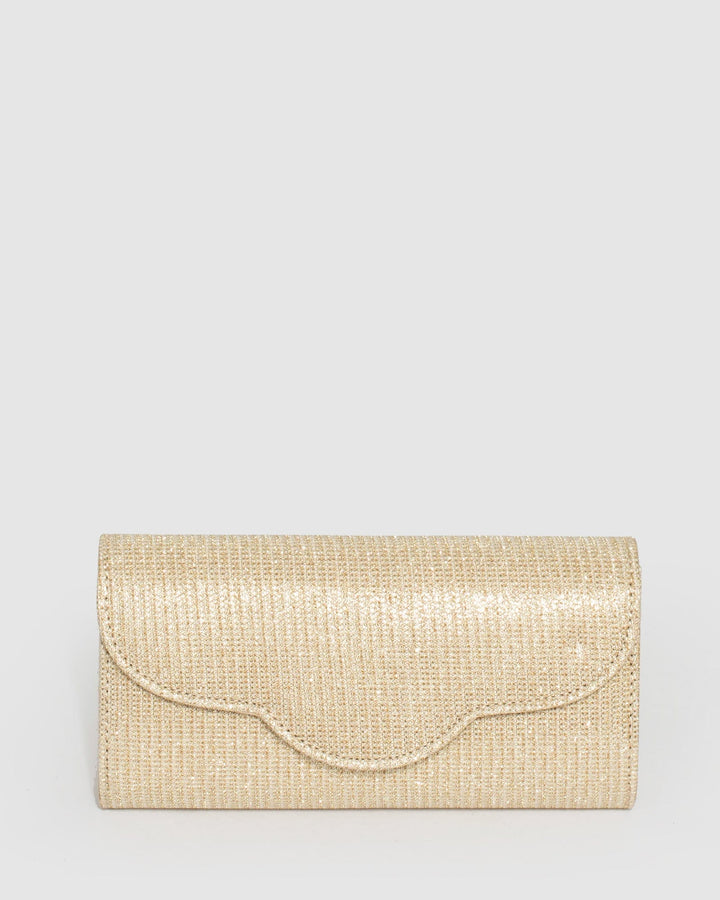 Gold Verna Clutch Bag | Clutch Bags