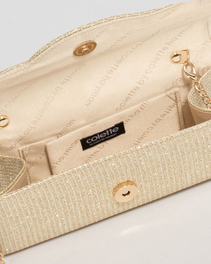 Gold Verna Clutch Bag | Clutch Bags