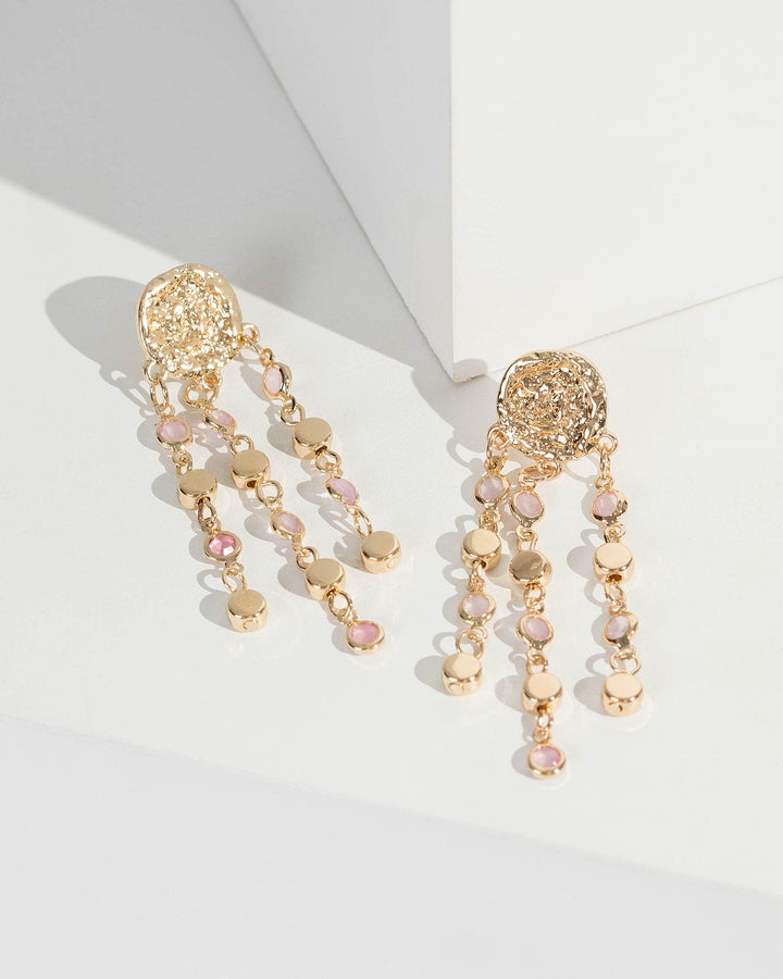 Gold Waterfall Crystal Drop Earrings | Earrings