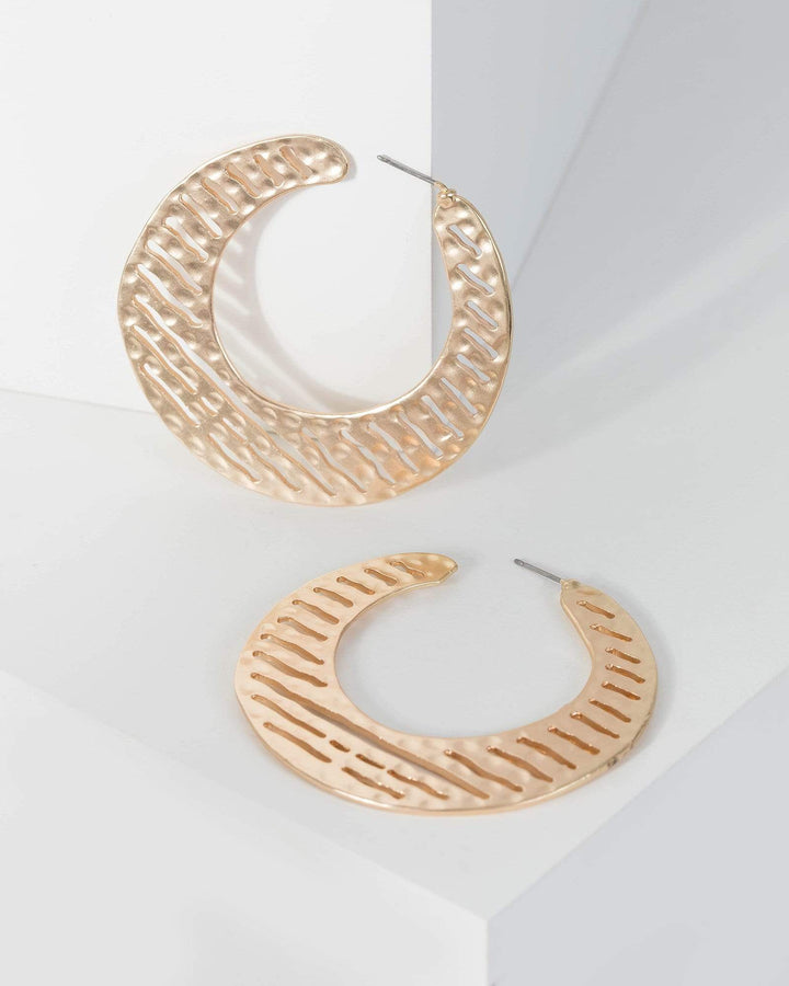 Gold Wave Grill Hoop Earrings | Earrings