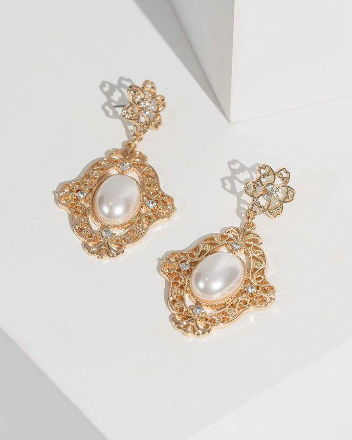 Colette by Colette Hayman Gold Western Pearl Drop Earrings