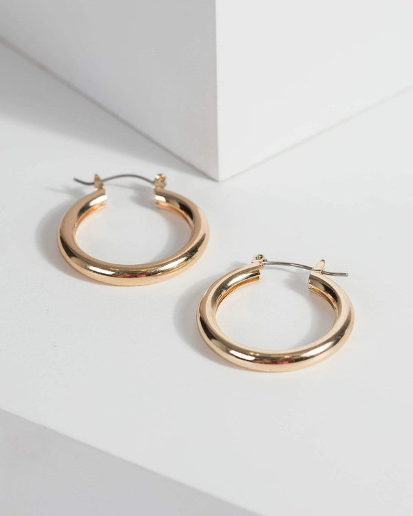 Gold Wide Hoop Earrings | Earrings