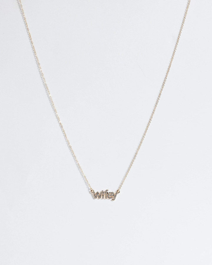 Colette by Colette Hayman Gold Wifey Crystal Necklace