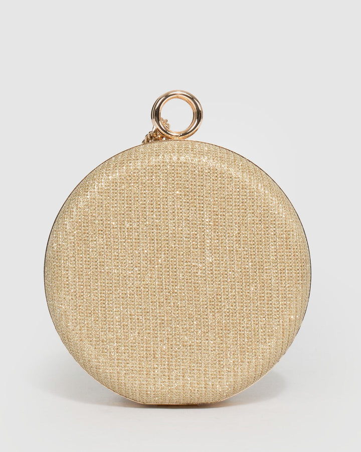 Metal Circular Clutch Bag Gold Round Clutch Bag Online