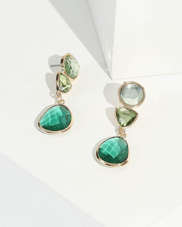 Green 3 Drop Earrings | Earrings