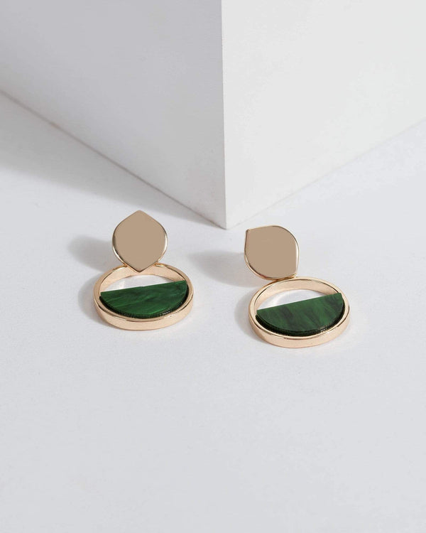 Green Acrylic Disc Drop Earrings | Earrings