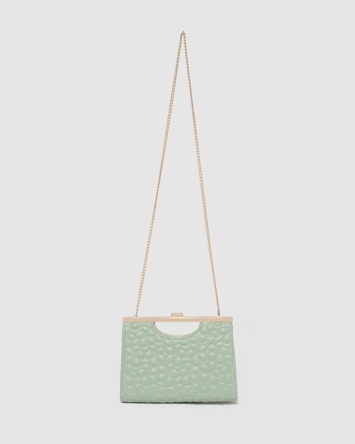 Colette by Colette Hayman Green Alice Floral Quilt Clutch Bag