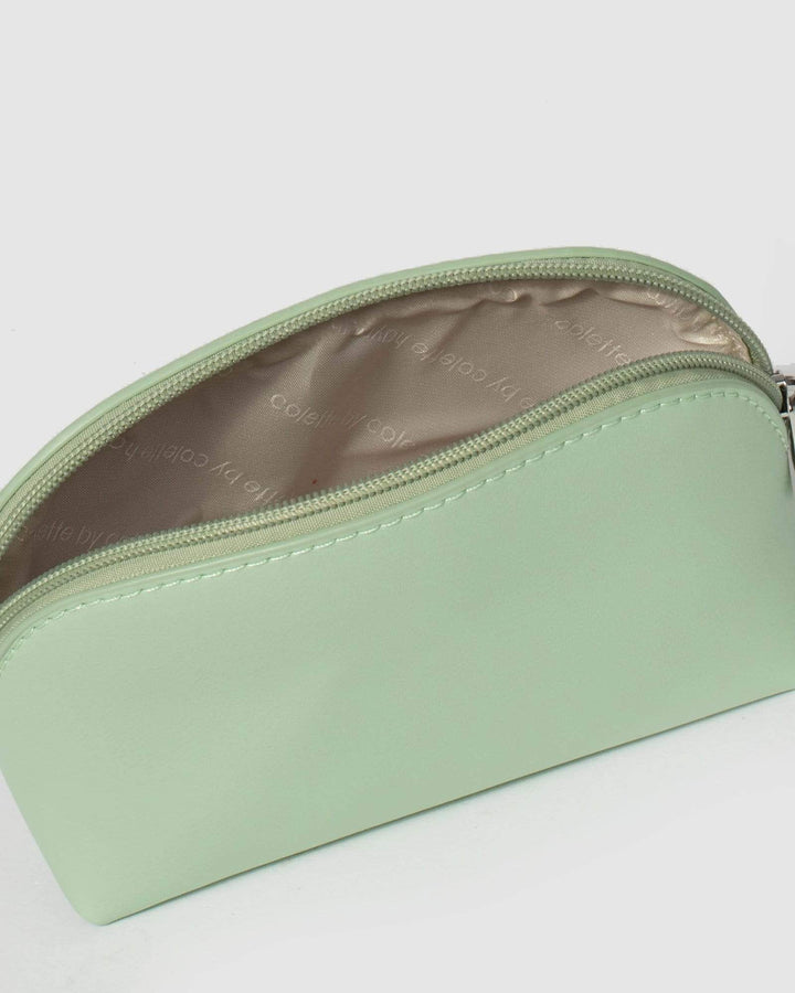 Colette by Colette Hayman Green Double Pouch Cosmetic Case