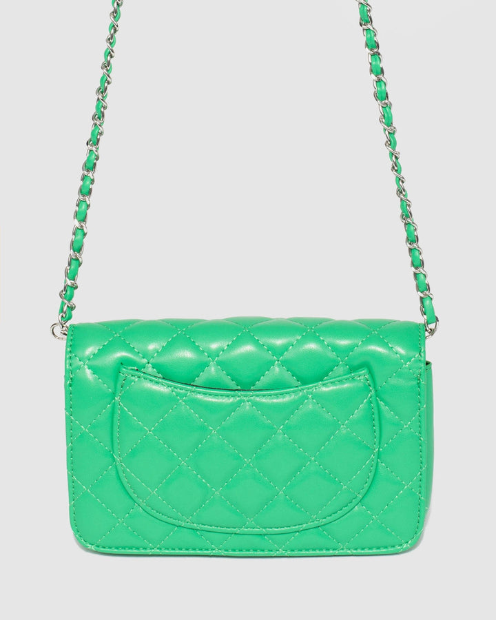 Green Eboni Quilted Crossbody Bag | Crossbody Bags