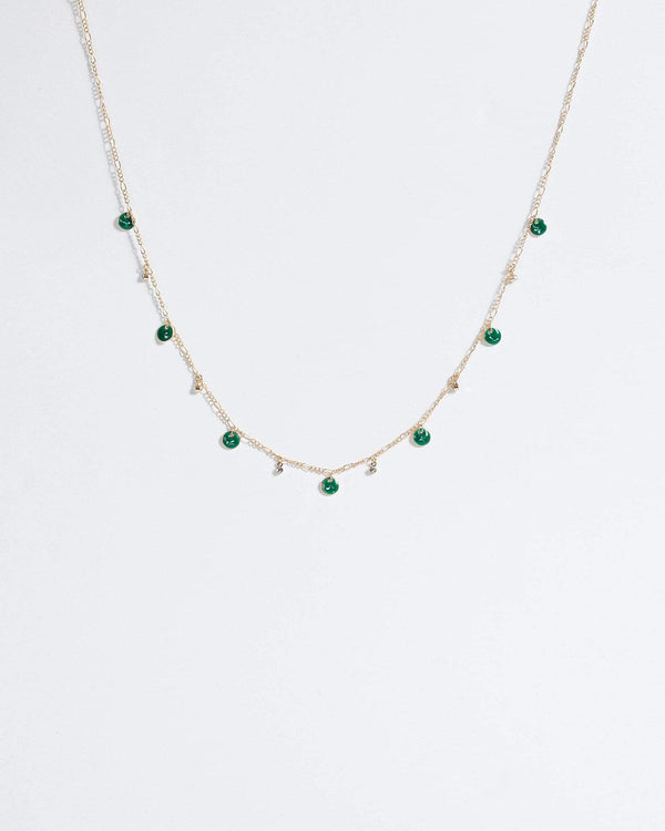 Green Fine Disc Chain Necklace | Necklaces